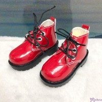 MSD 1/4 Bjd Doll 7.2cm PU Leather Hiking Shoes Red (Foot Size 5.6cm) SHM080RED